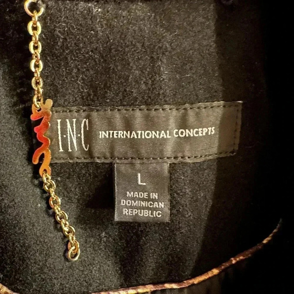 INC international Concepts black belted coat size L - Picture 10 of 12